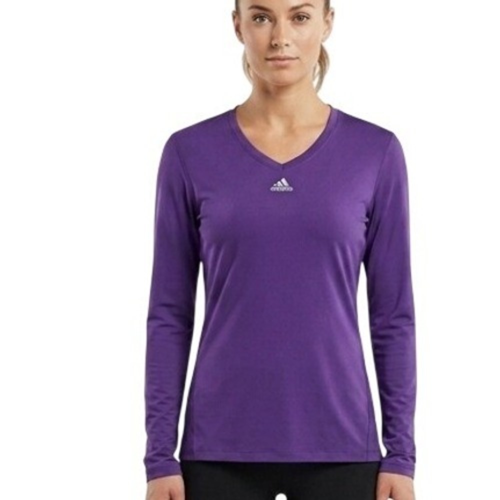 Adidas Climalite Long Sleeve Shirt Womens‎ Medium Purple Excellent